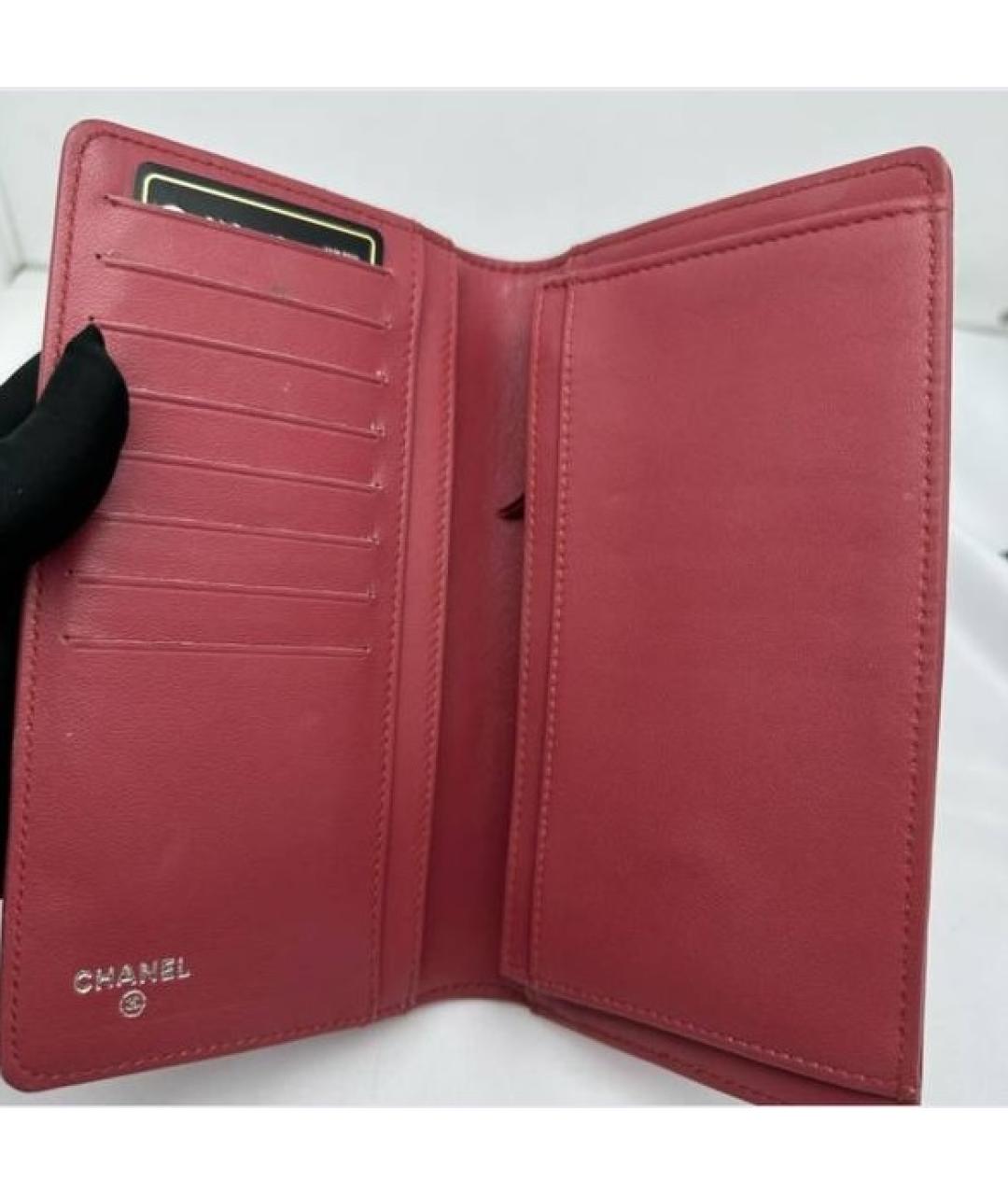 CHANEL Бордовый кожаный кошелек, фото 3