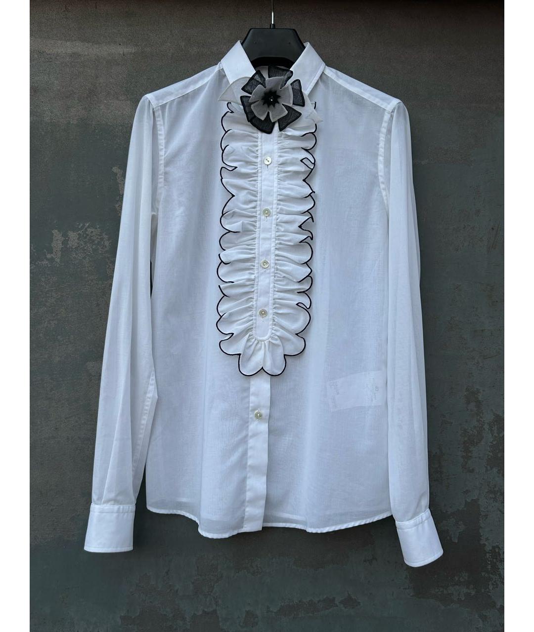 DOLCE&GABBANA Белая хлопковая рубашка, фото 9