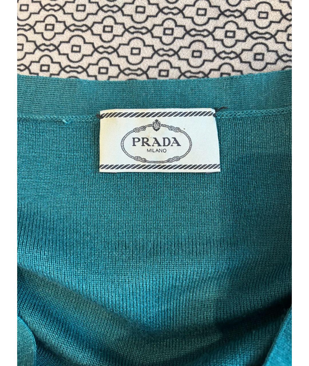 PRADA Зеленый кашемировый кардиган, фото 3