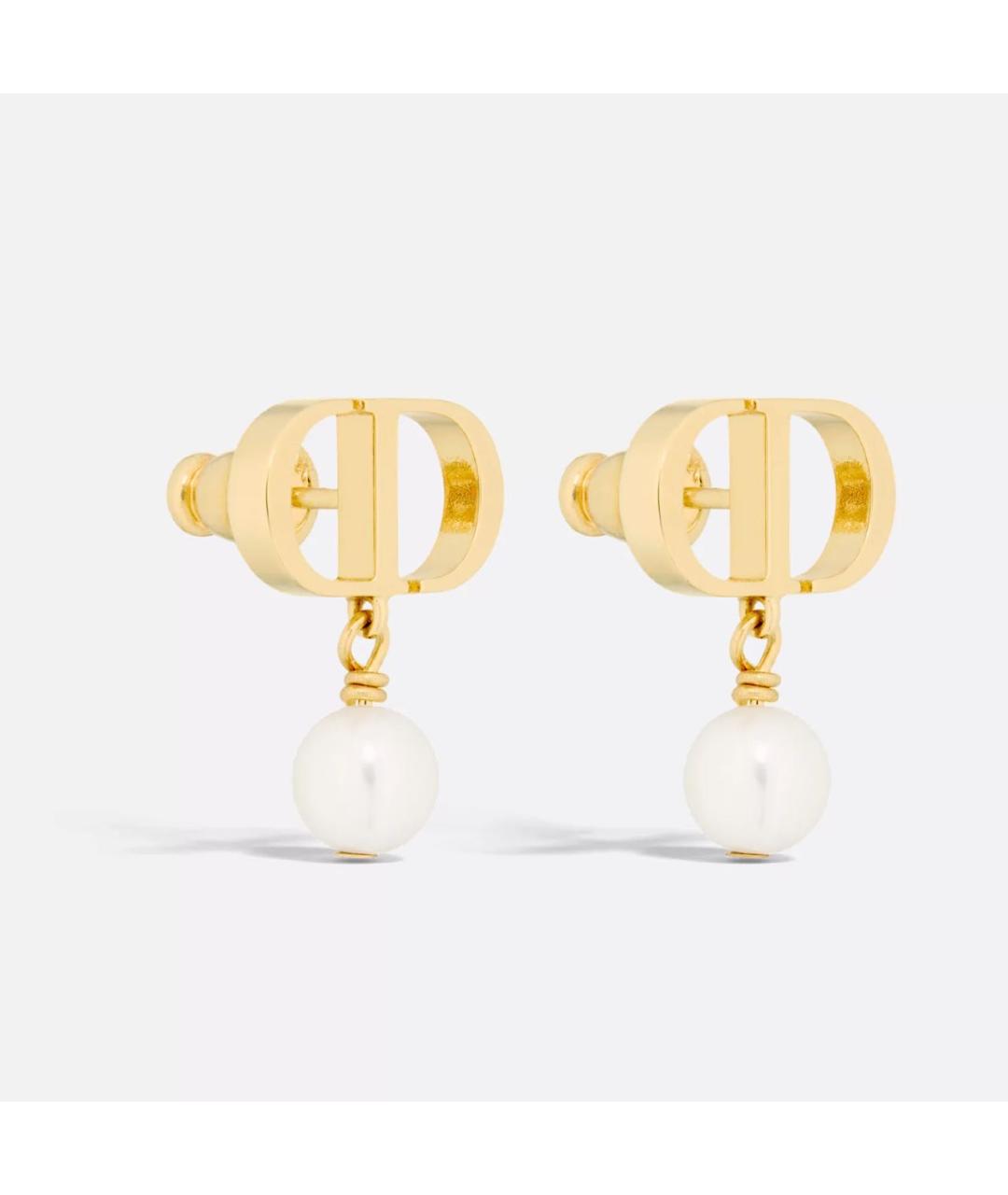 CHRISTIAN DIOR Золотые металлические серьги, фото 3