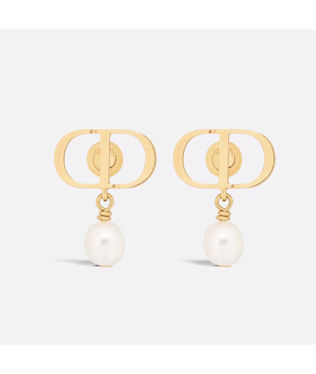 CHRISTIAN DIOR Золотые металлические серьги, фото 6