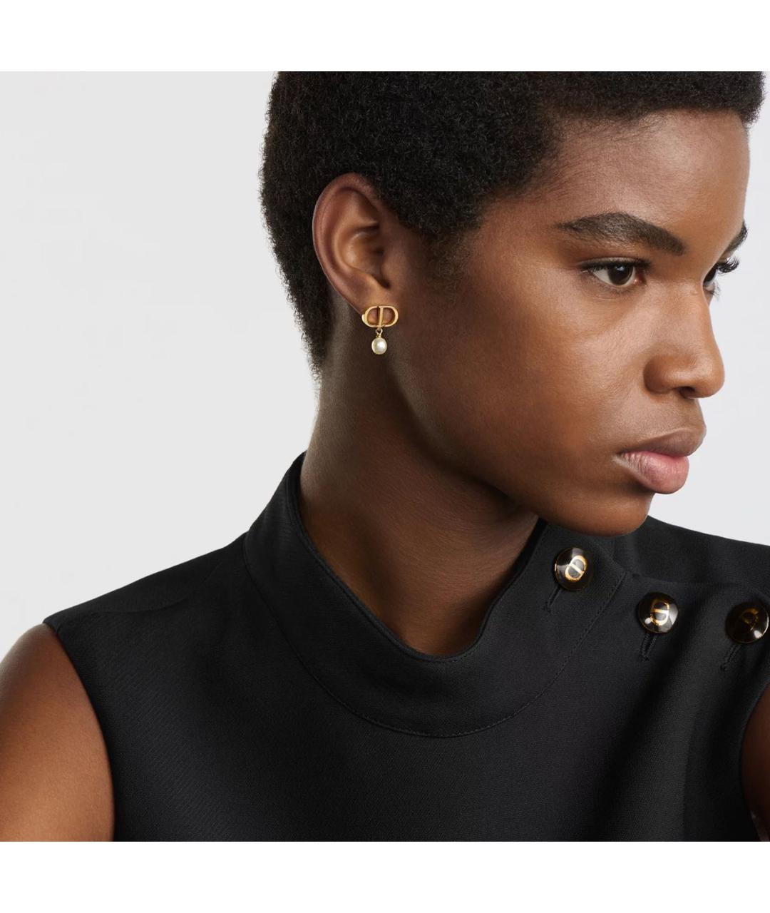 CHRISTIAN DIOR Золотые металлические серьги, фото 2