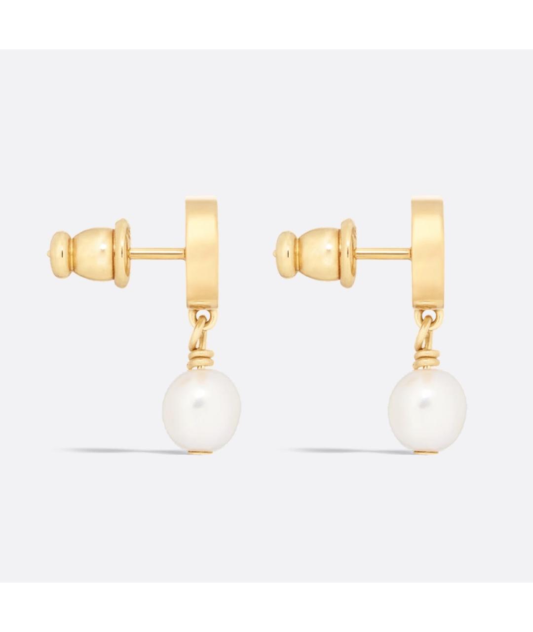 CHRISTIAN DIOR Золотые металлические серьги, фото 4