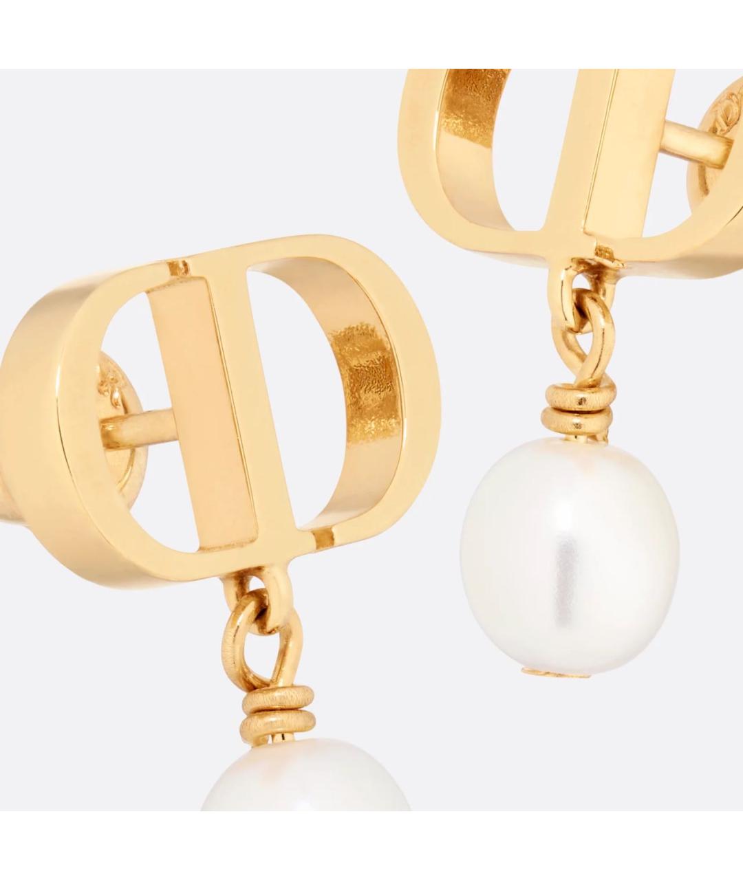 CHRISTIAN DIOR Золотые металлические серьги, фото 5