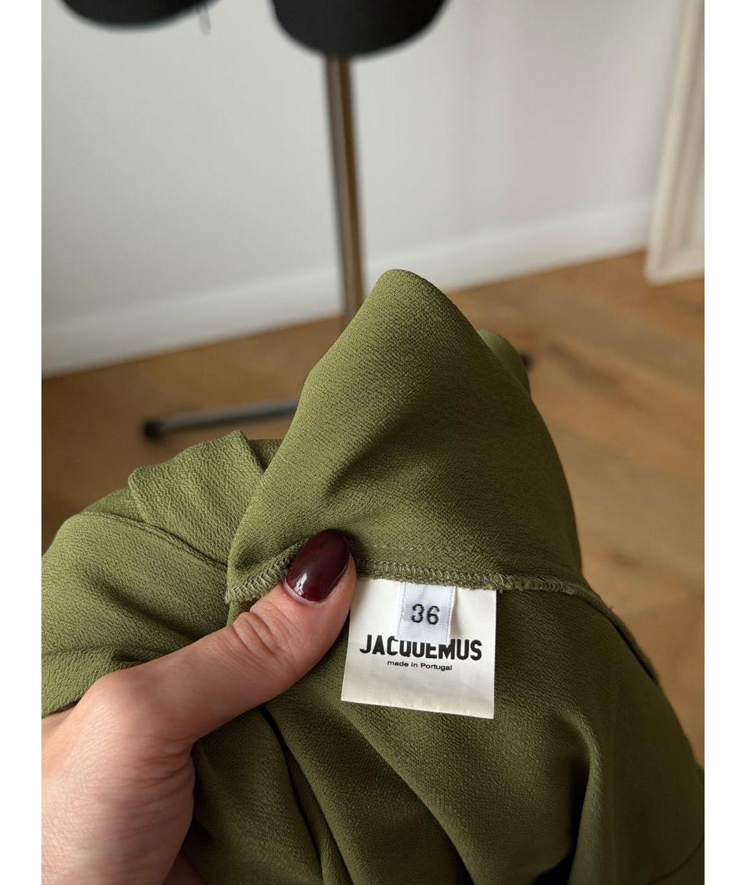 JACQUEMUS Зеленые вискозное повседневное платье, фото 4