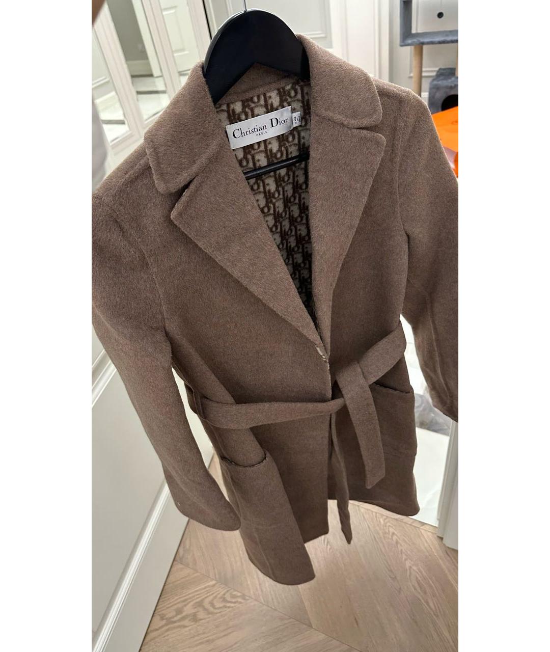 CHRISTIAN DIOR Коричневое кашемировое пальто, фото 2