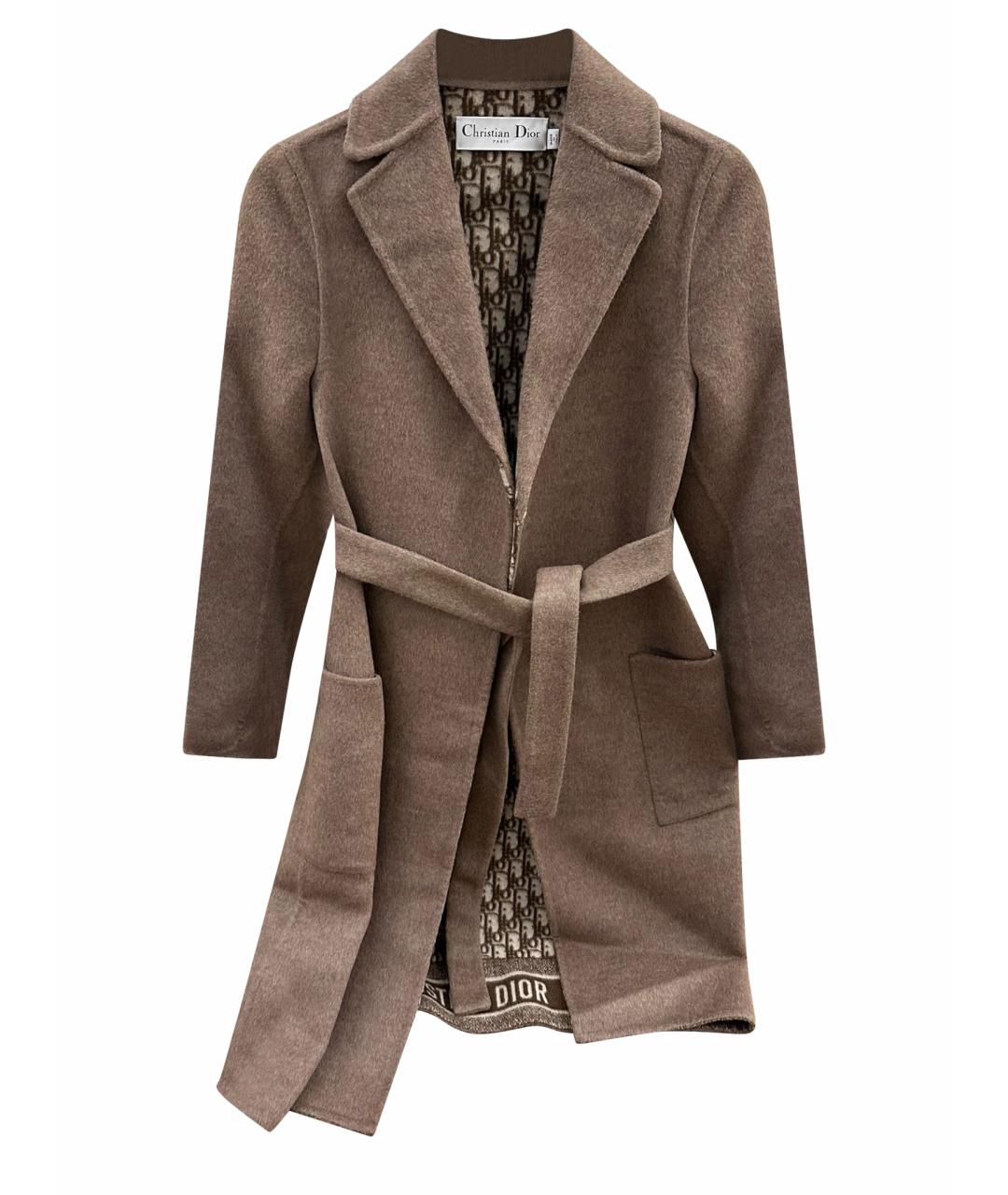 CHRISTIAN DIOR Коричневое кашемировое пальто, фото 1