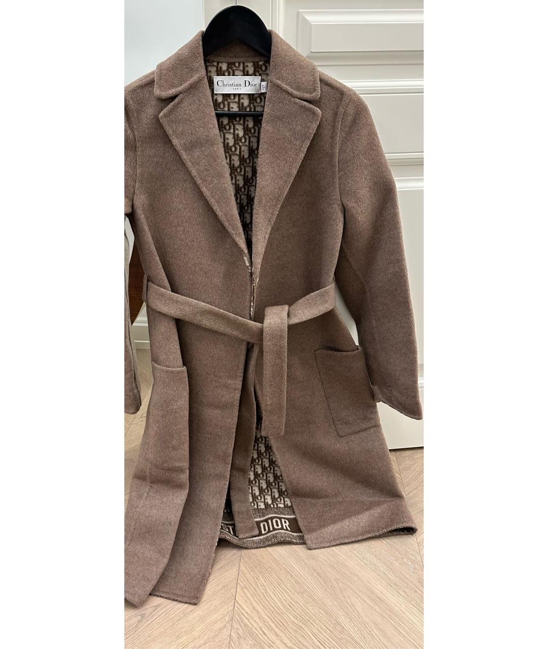 CHRISTIAN DIOR Коричневое кашемировое пальто, фото 5