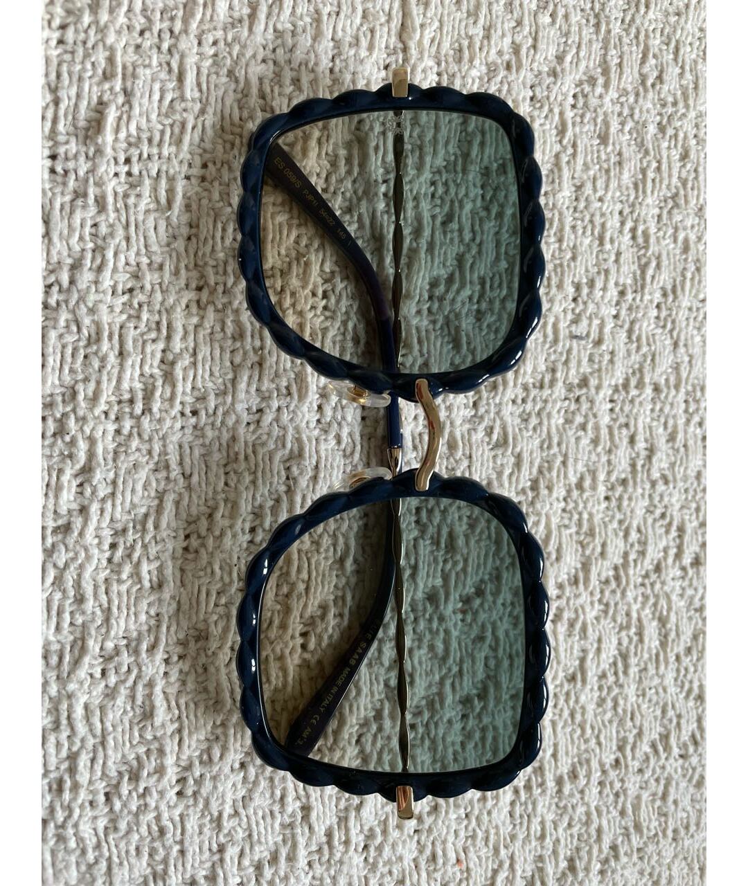 ELIE SAAB Синие пластиковые солнцезащитные очки, фото 6