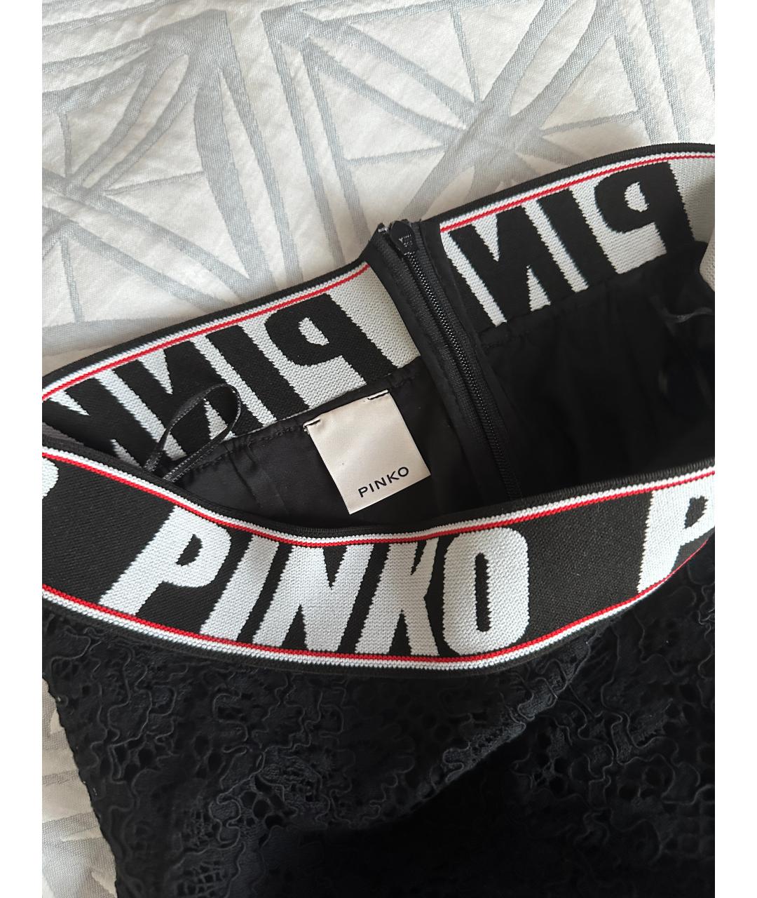 PINKO Черная хлопковая юбка миди, фото 5