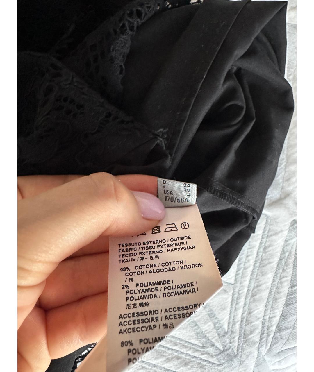 PINKO Черная хлопковая юбка миди, фото 2