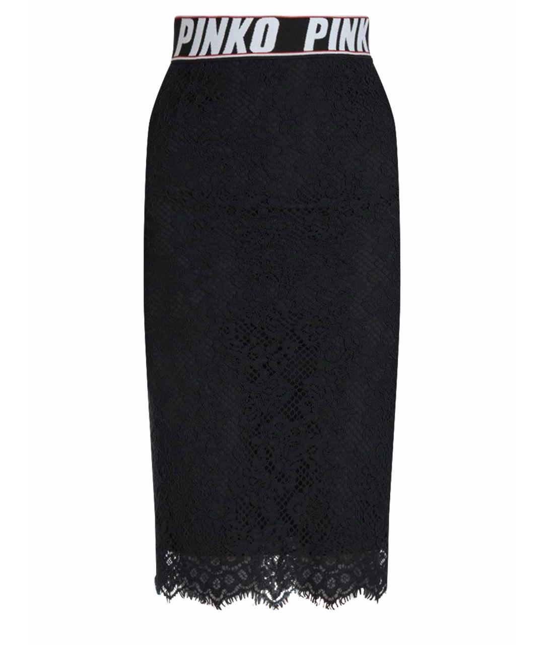 PINKO Черная хлопковая юбка миди, фото 1
