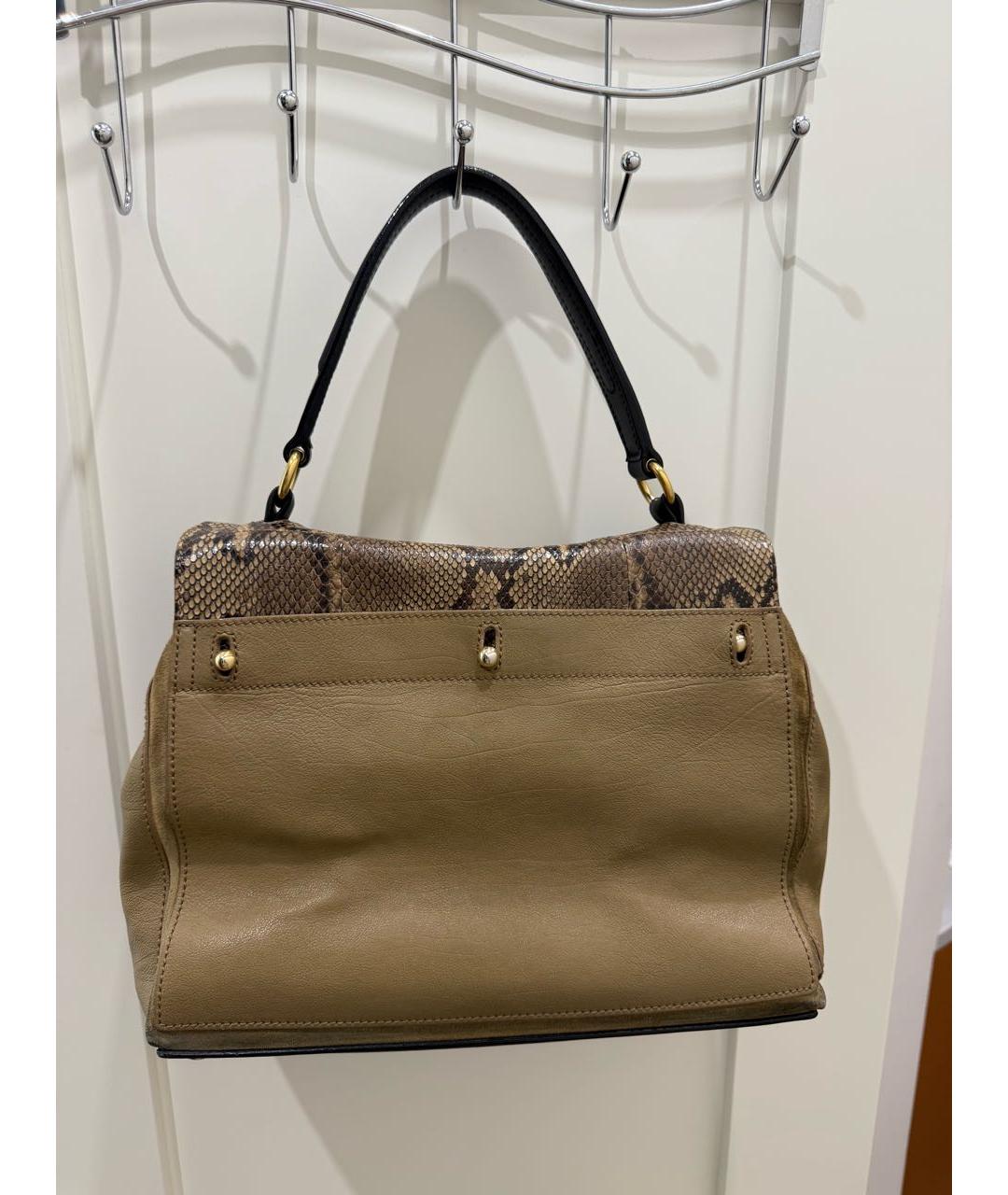 YVES SAINT LAURENT BEAUTY Бежевая сумка с короткими ручками из экзотической кожи, фото 3