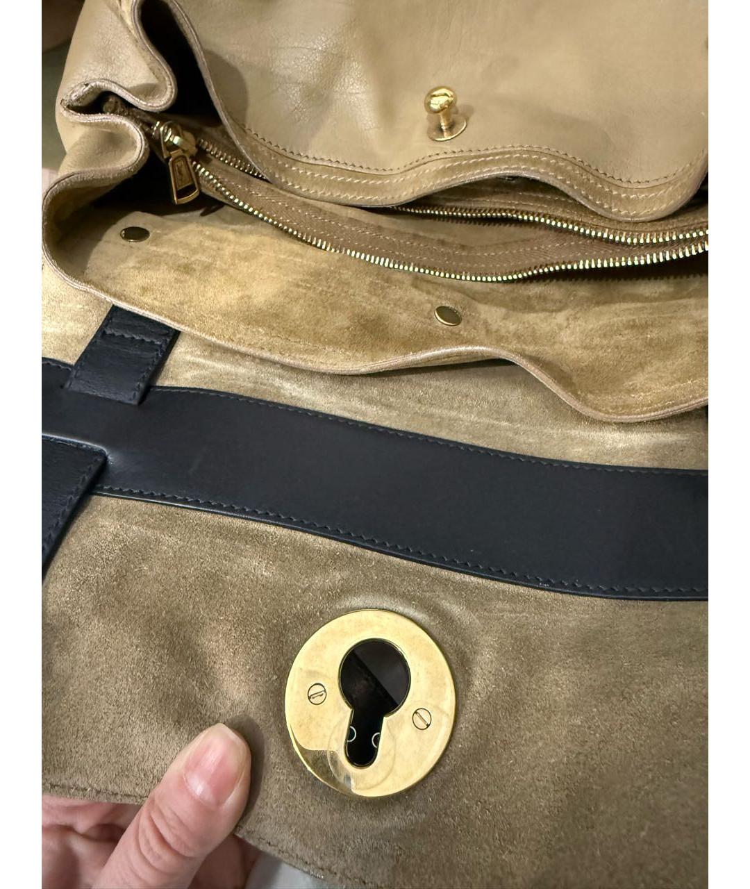 YVES SAINT LAURENT BEAUTY Бежевая сумка с короткими ручками из экзотической кожи, фото 4