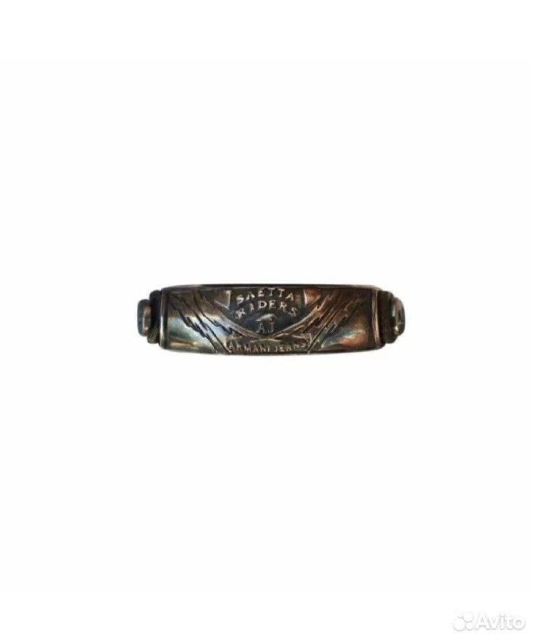 ARMANI JEANS Черный кожаный браслет, фото 1