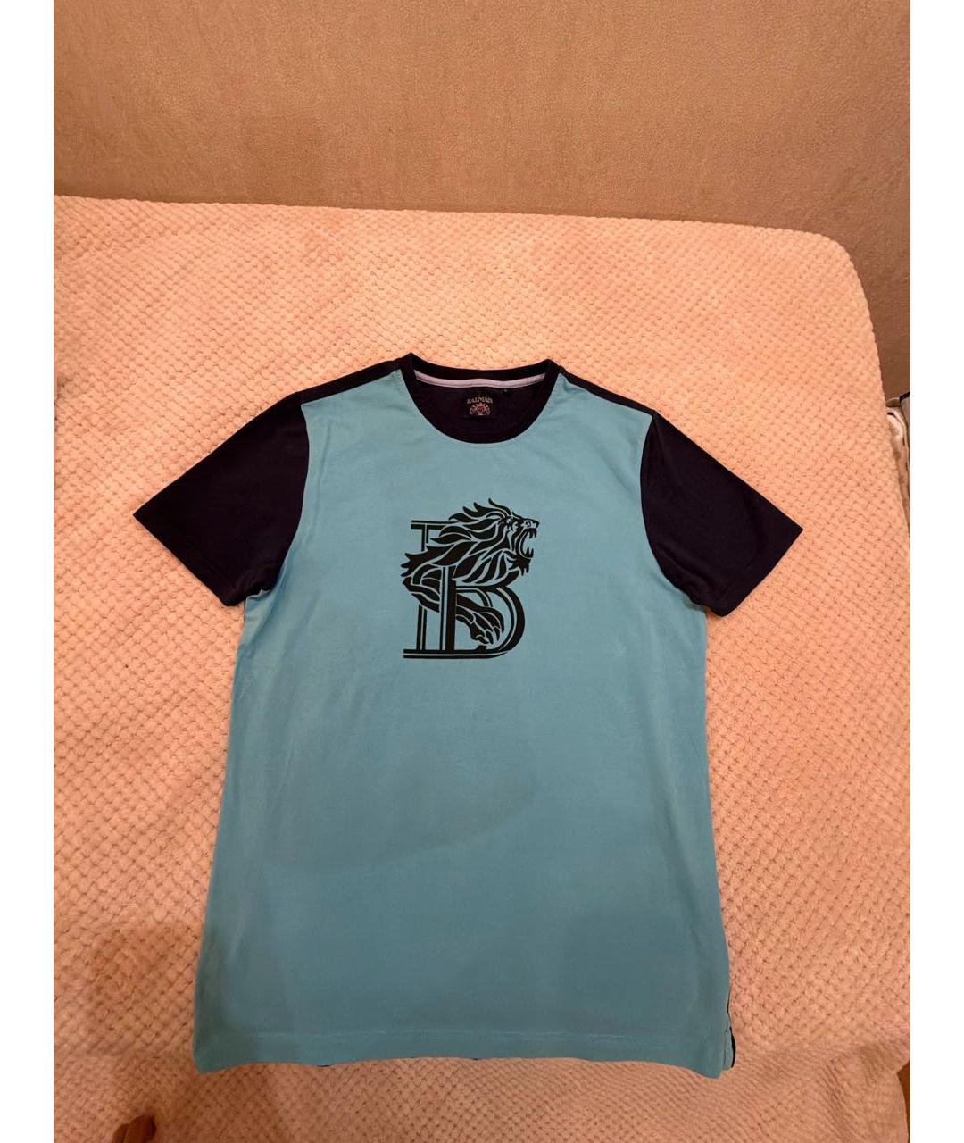 BALMAIN Бирюзовая хлопковая детская футболка, фото 5