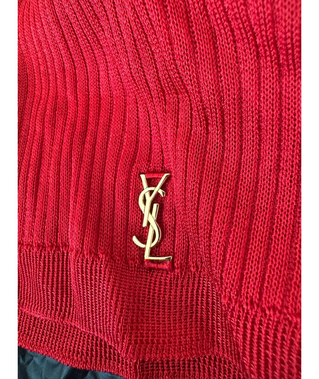 SAINT LAURENT Красная вискозная водолазка, фото 3