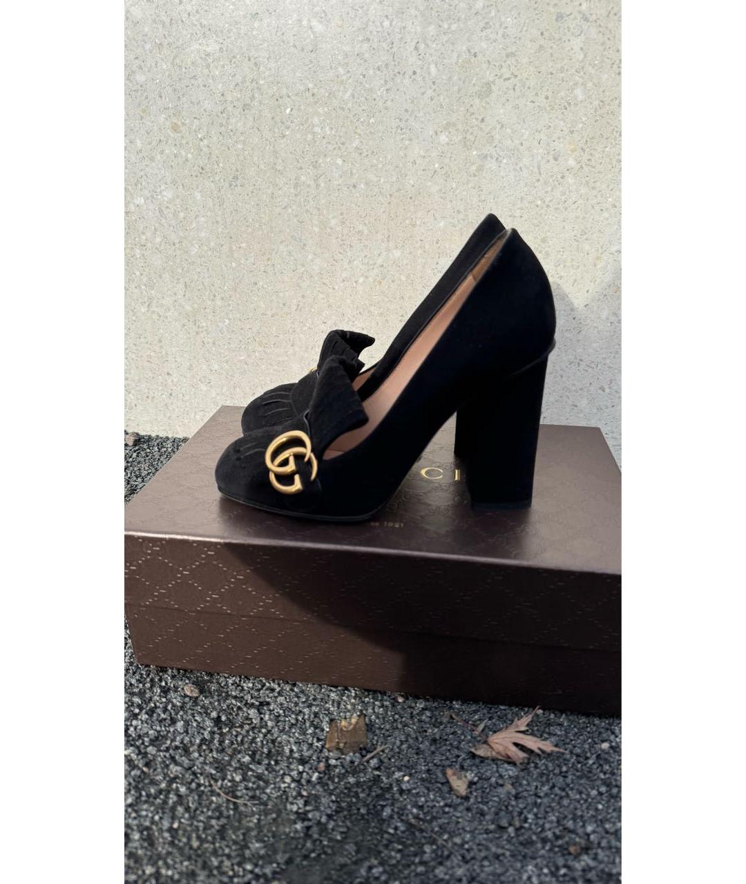 GUCCI Черные замшевые туфли, фото 3