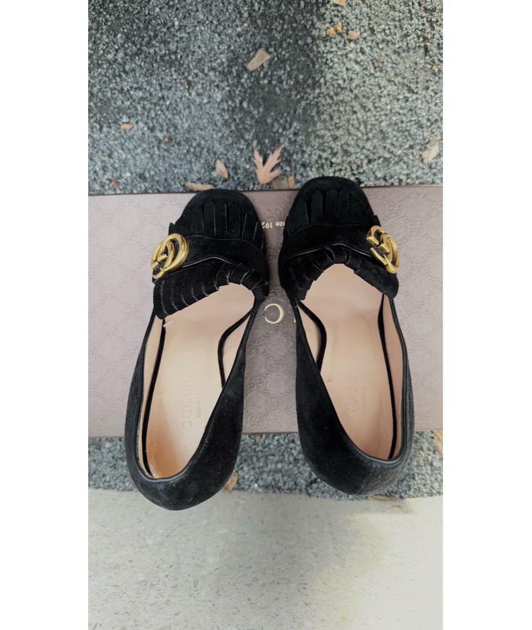 GUCCI Черные замшевые туфли, фото 4