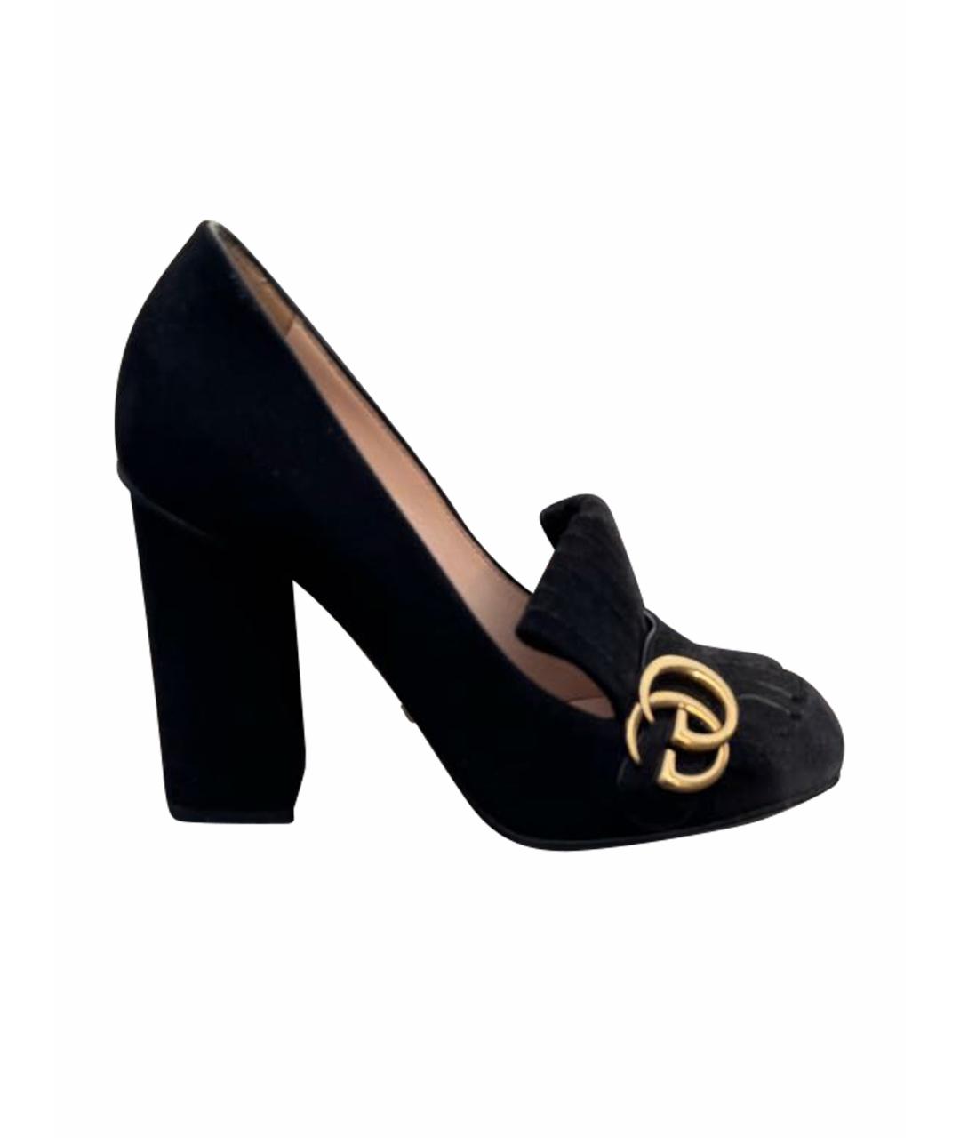 GUCCI Черные замшевые туфли, фото 1