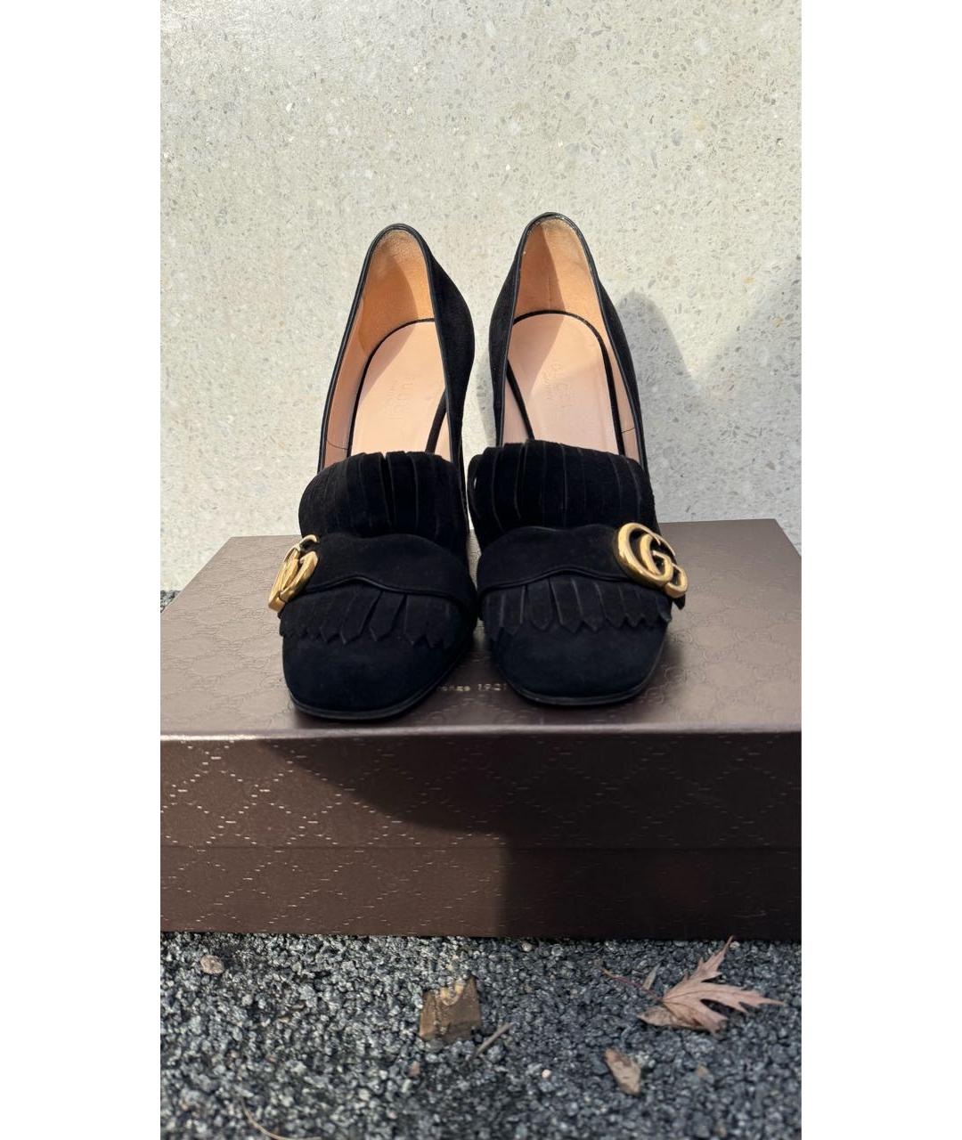 GUCCI Черные замшевые туфли, фото 2