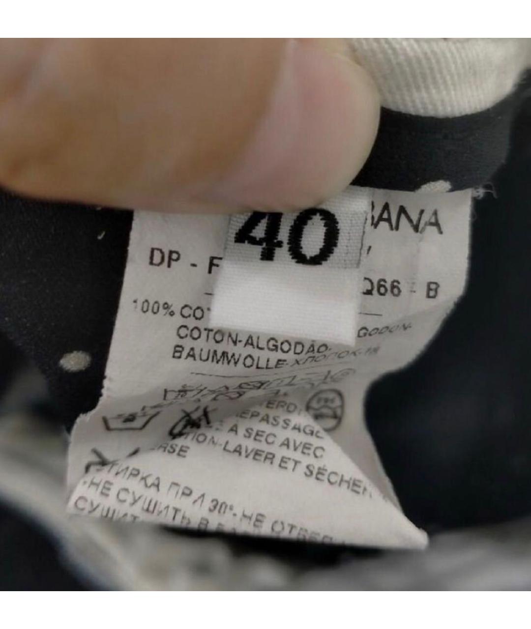 DOLCE&GABBANA Голубые хлопковые джинсы слим, фото 3