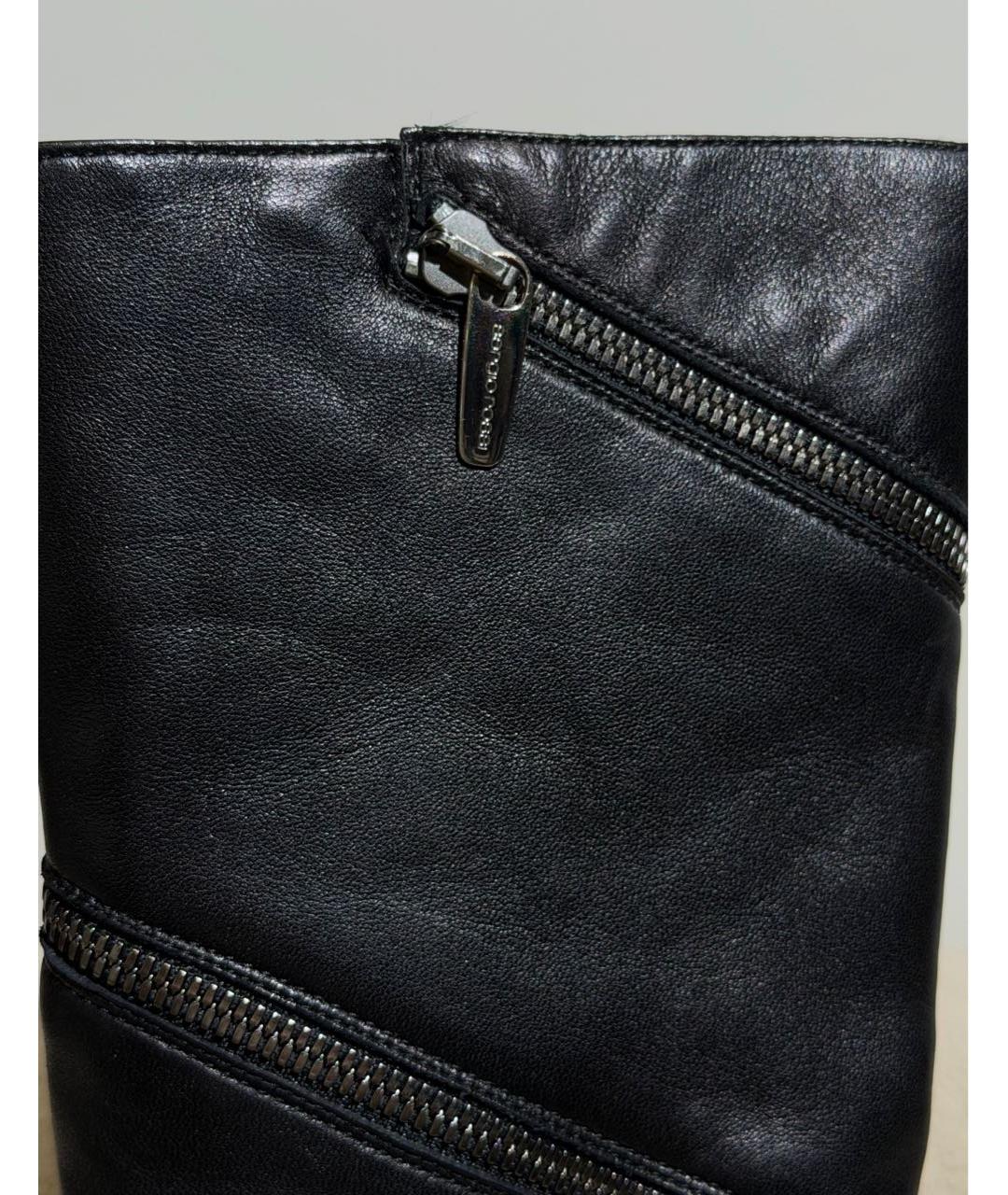 SERGIO ROSSI Черные кожаные сапоги, фото 7