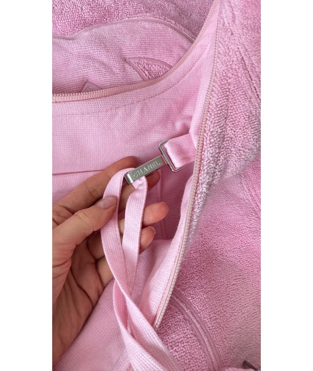 CHANEL Розовая хлопковая пляжная сумка, фото 4