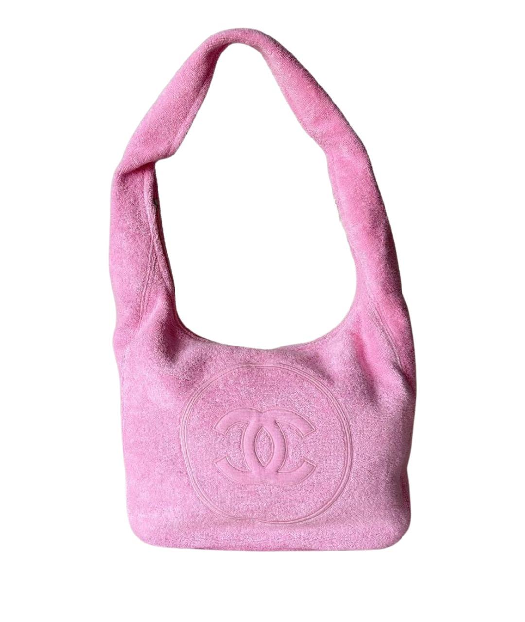 CHANEL Розовая хлопковая пляжная сумка, фото 1
