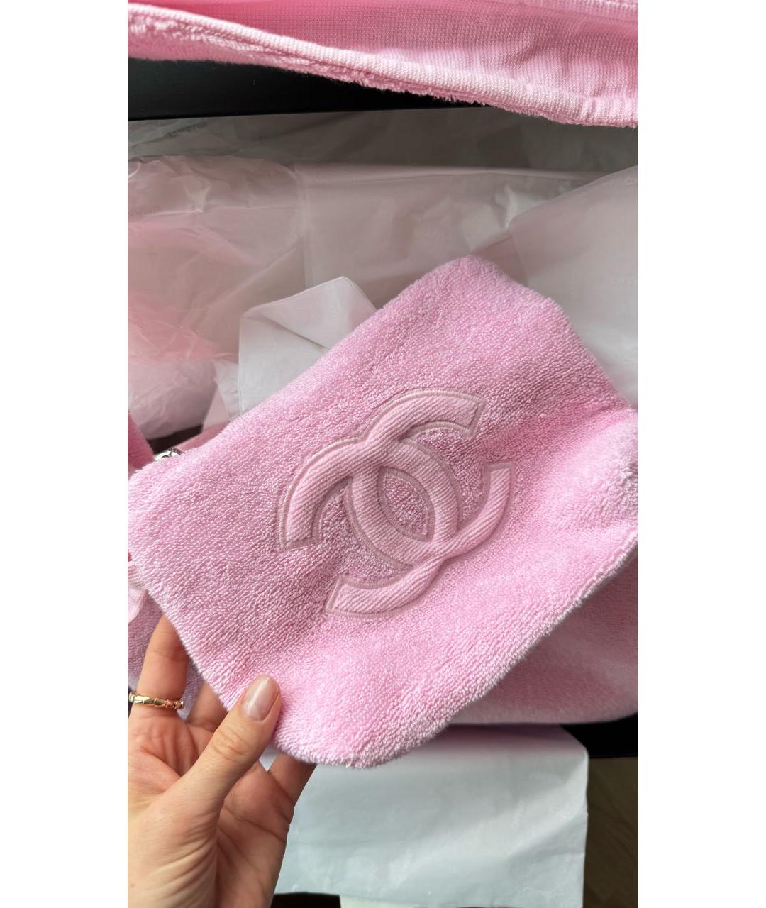 CHANEL Розовая хлопковая пляжная сумка, фото 8