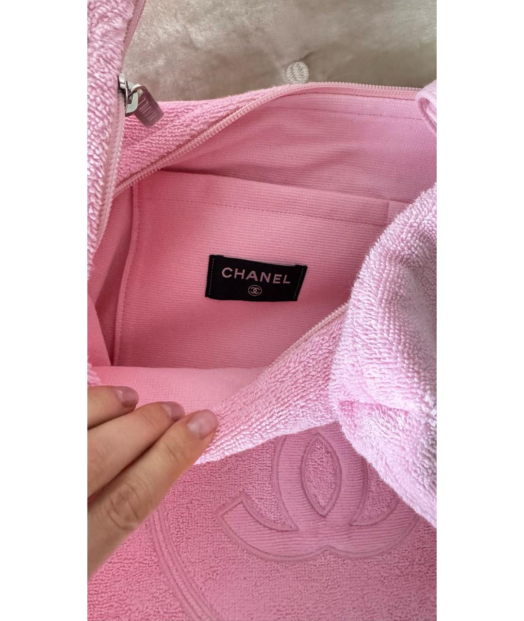 CHANEL Розовая хлопковая пляжная сумка, фото 3