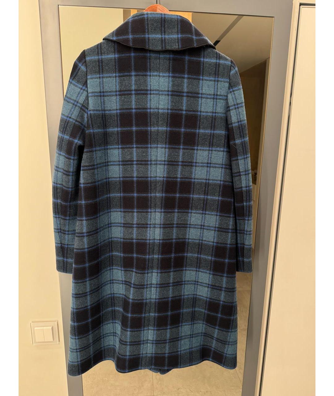 LOVE MOSCHINO Синее шерстяное пальто, фото 2