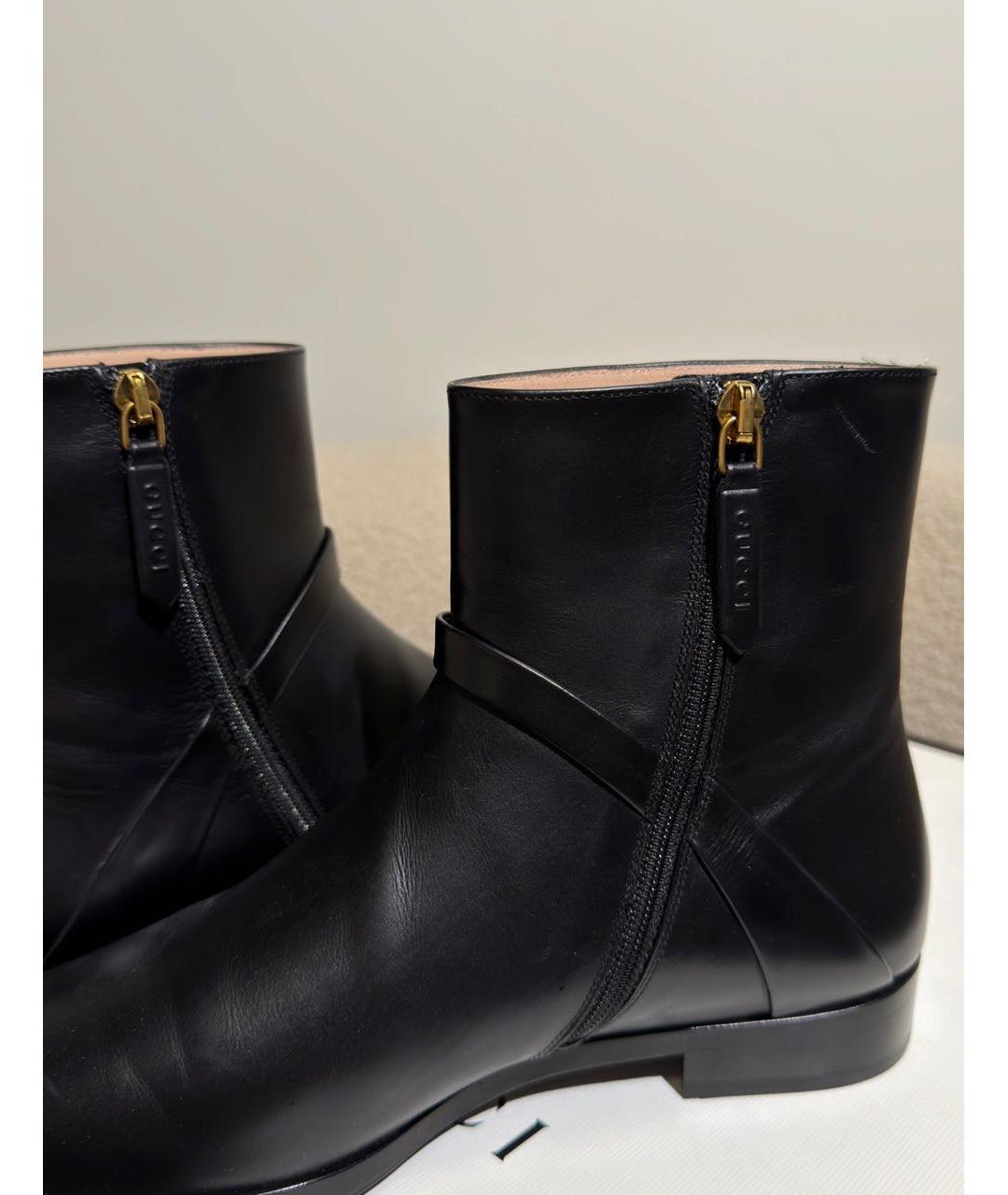 GUCCI Черные кожаные полусапоги, фото 8