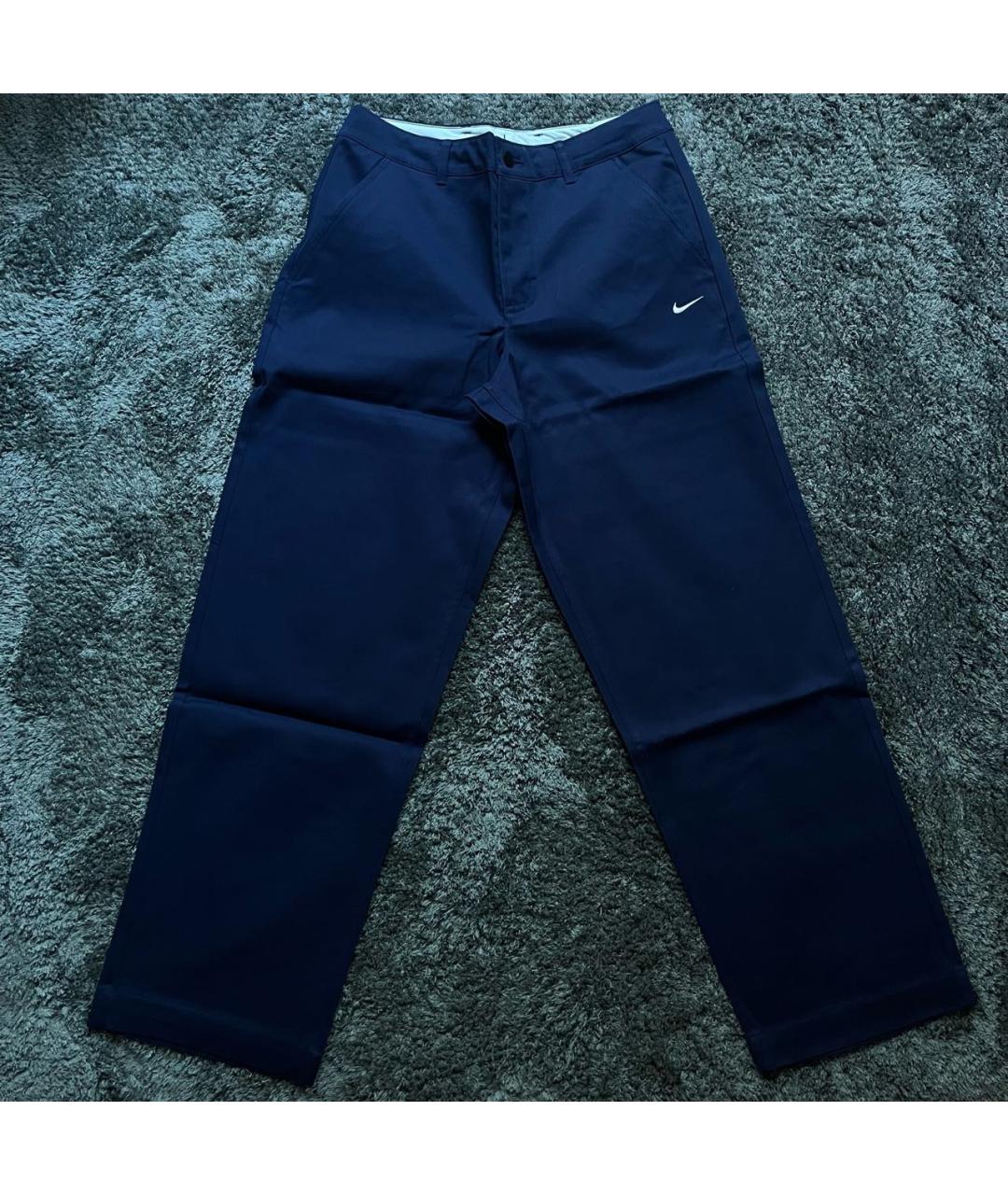 NIKE Темно-синие хлопковые брюки чинос, фото 6
