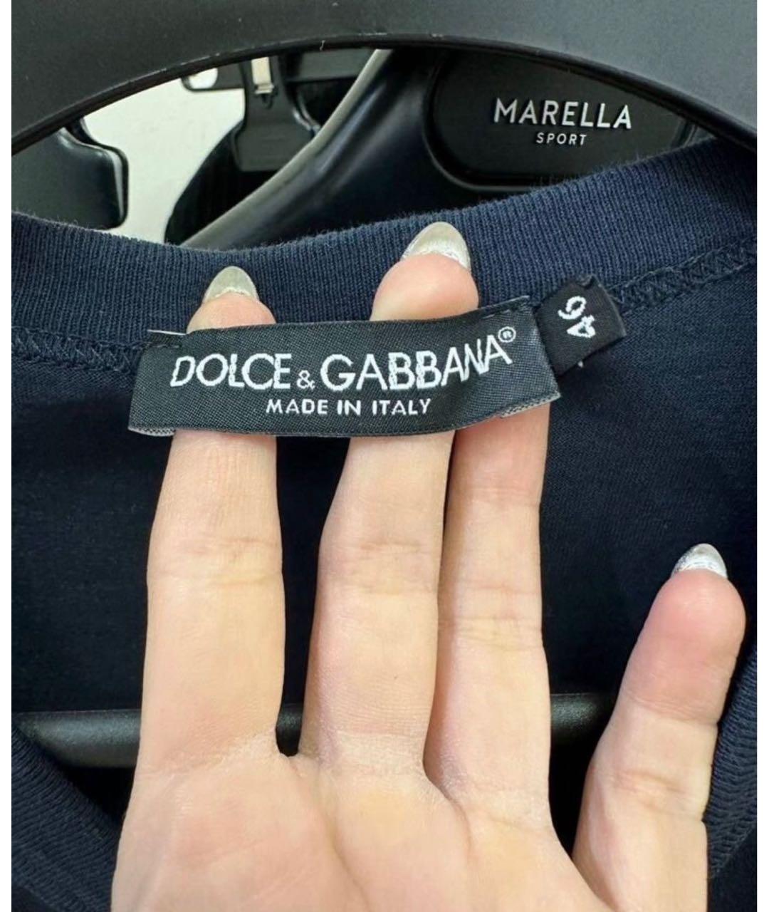 DOLCE&GABBANA Черная хлопковая футболка, фото 2