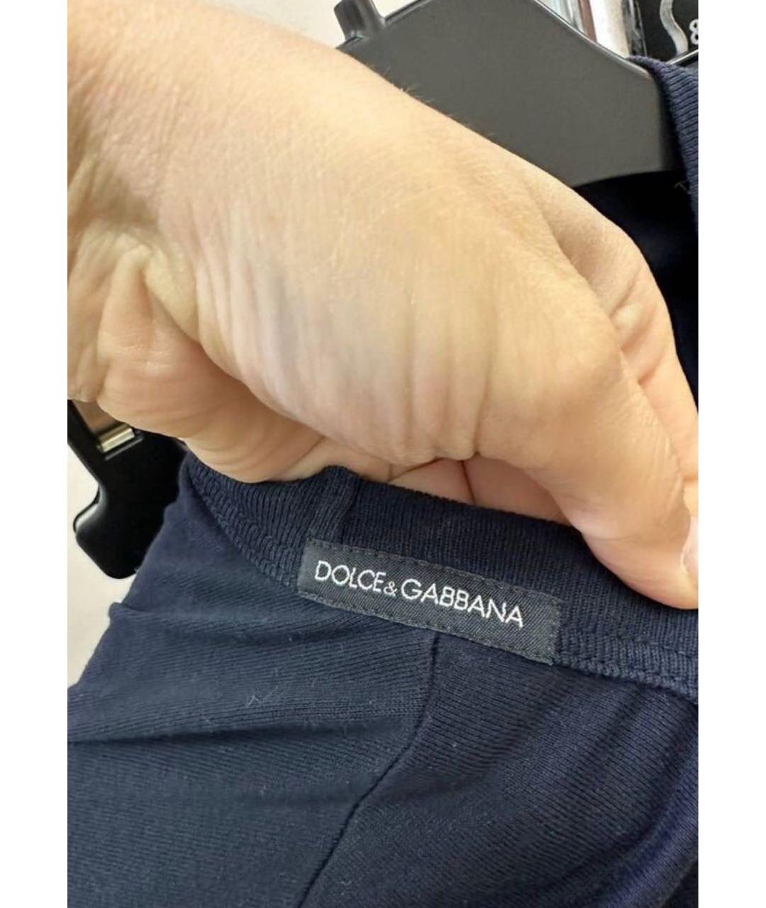 DOLCE&GABBANA Черная хлопковая футболка, фото 5