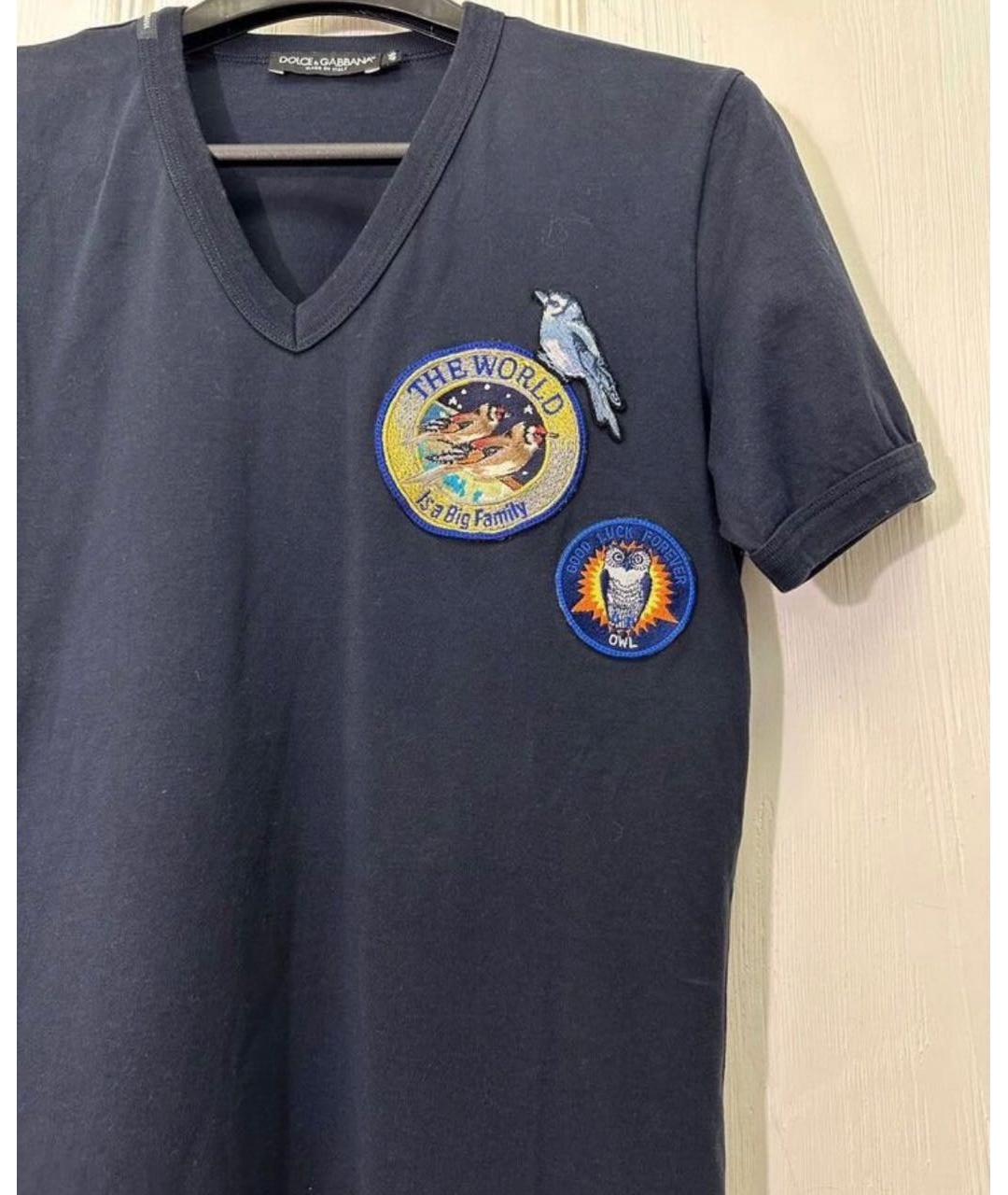 DOLCE&GABBANA Черная хлопковая футболка, фото 3