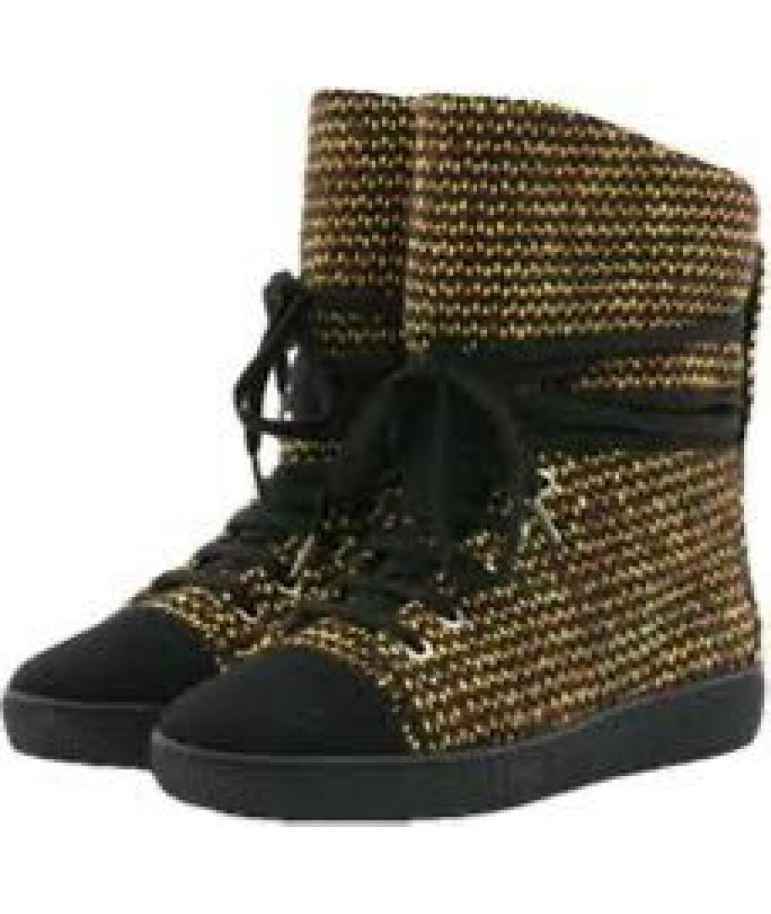 CHANEL Желтые текстильные ботинки, фото 2