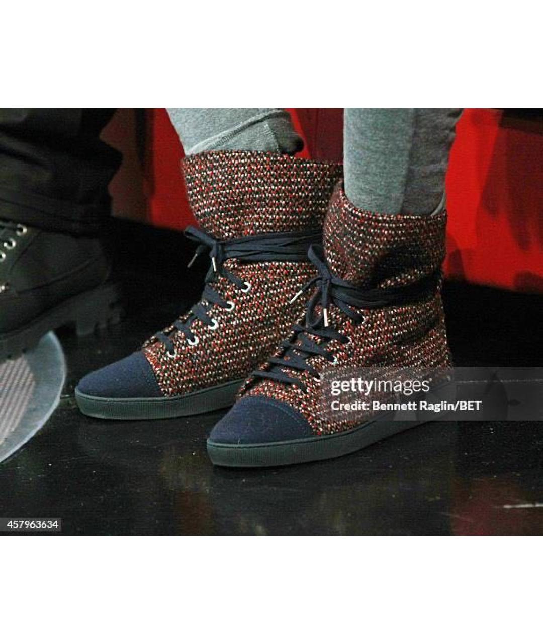 CHANEL Желтые текстильные ботинки, фото 6