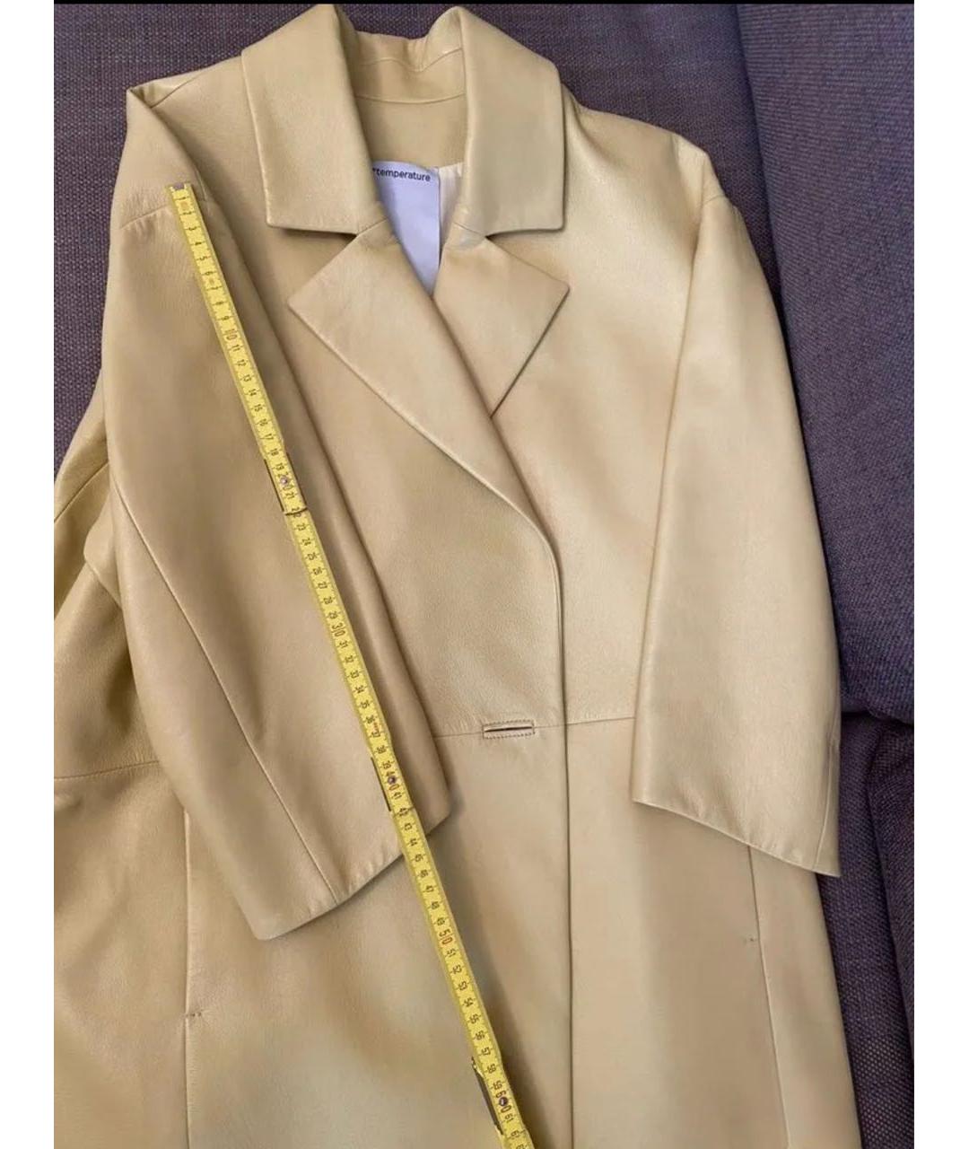 COLORICHIARI Желтый кожаный тренч/плащ, фото 4