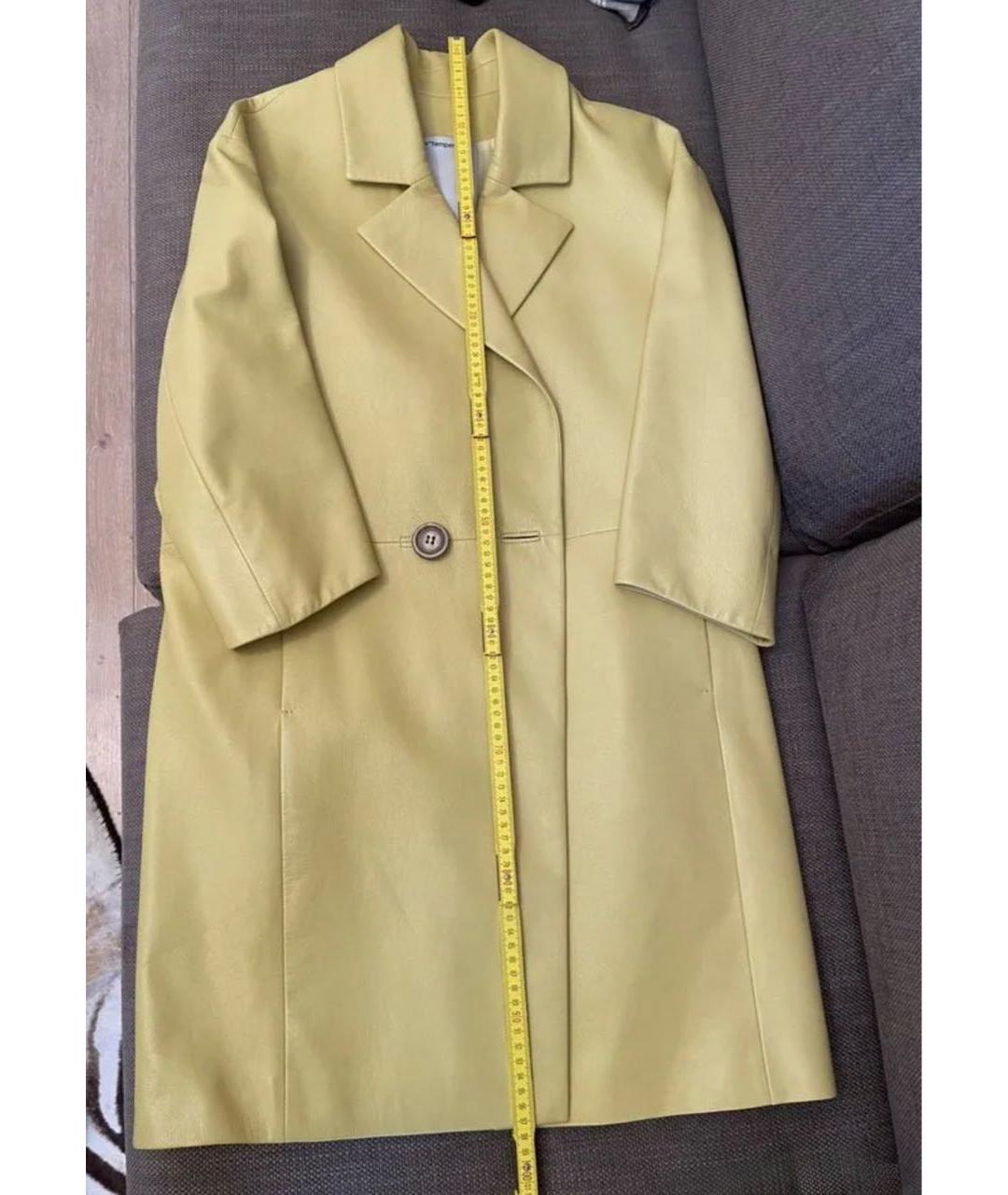 COLORICHIARI Желтый кожаный тренч/плащ, фото 5