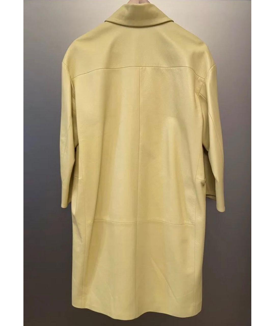 COLORICHIARI Желтый кожаный тренч/плащ, фото 2