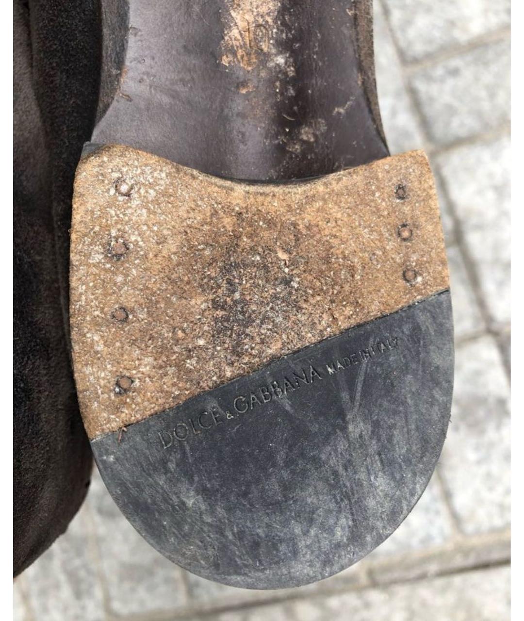 DOLCE&GABBANA Коричневые замшевые туфли, фото 8
