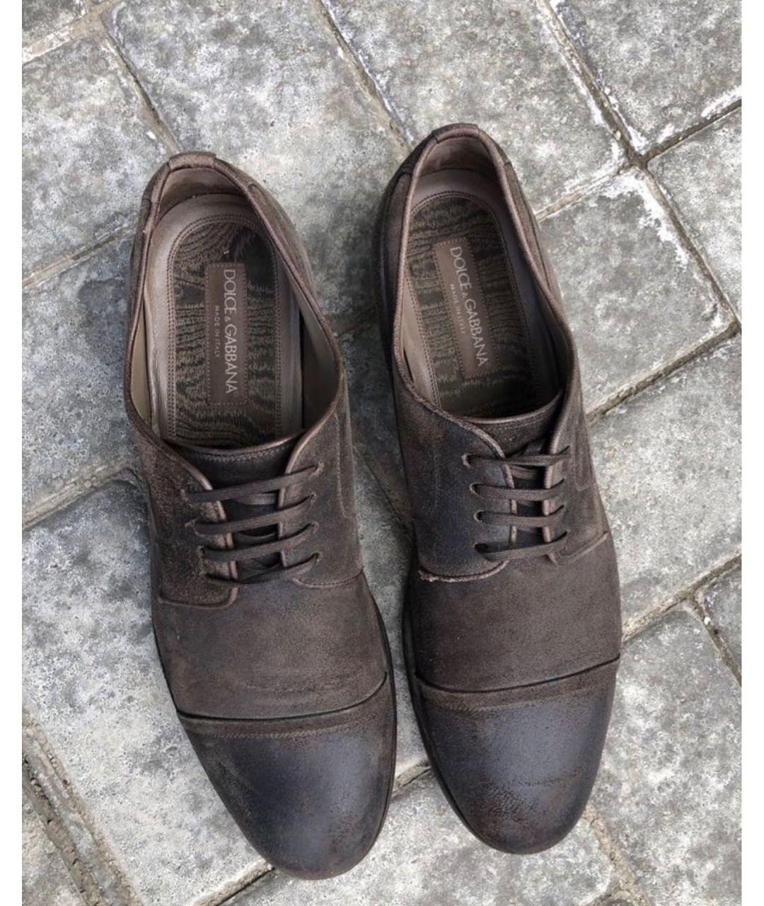 DOLCE&GABBANA Коричневые замшевые туфли, фото 2
