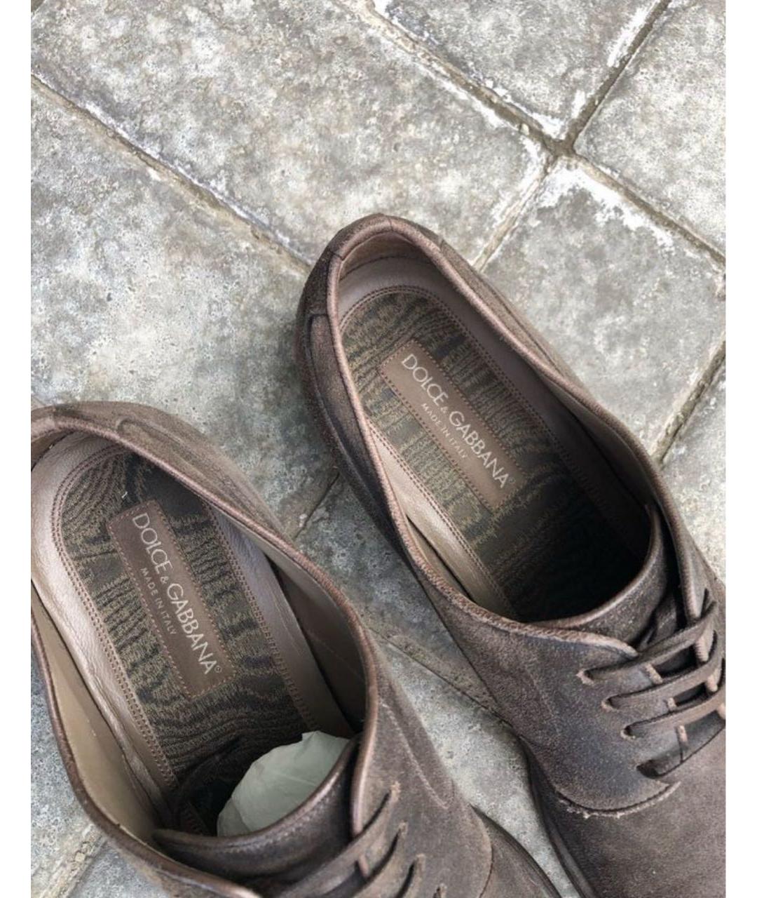 DOLCE&GABBANA Коричневые замшевые туфли, фото 3