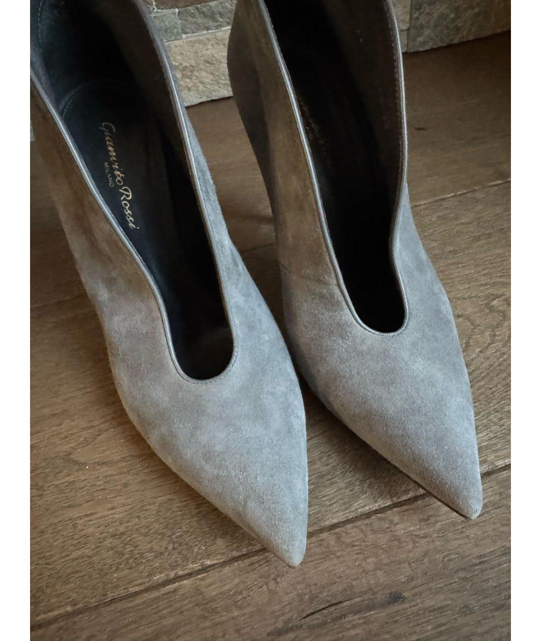 GIANVITO ROSSI Серые замшевые ботильоны, фото 2