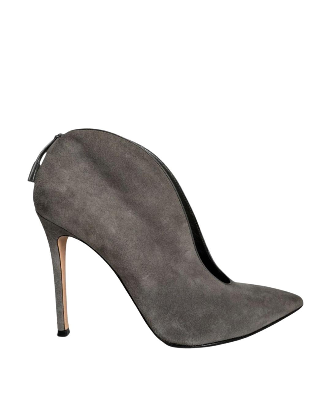 GIANVITO ROSSI Серые замшевые ботильоны, фото 1