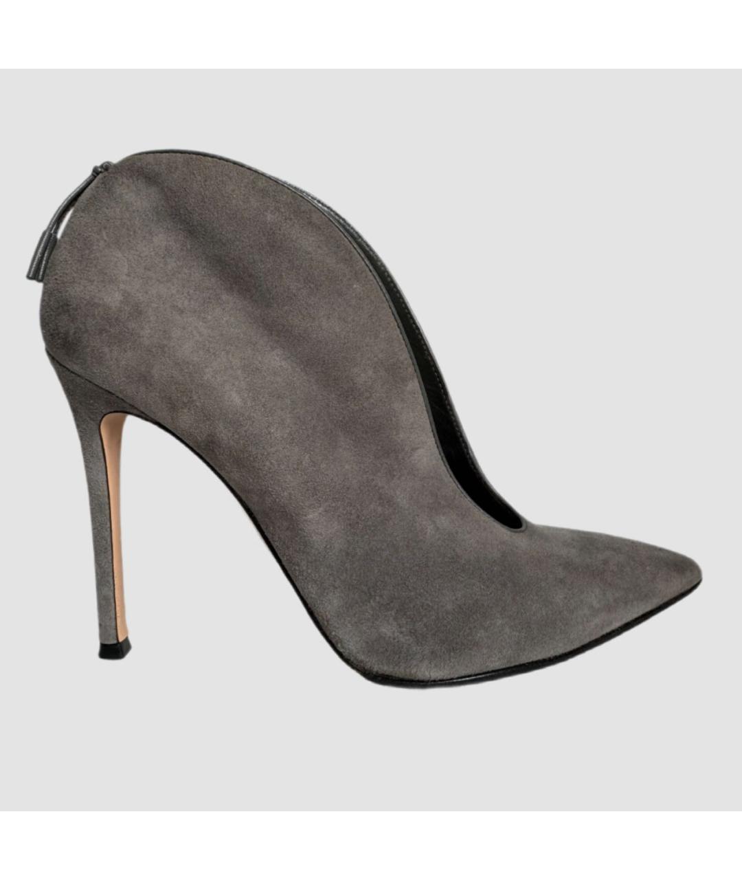 GIANVITO ROSSI Серые замшевые ботильоны, фото 8