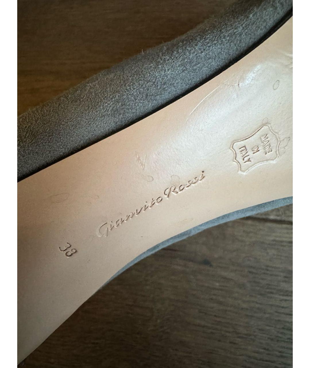 GIANVITO ROSSI Серые замшевые ботильоны, фото 7