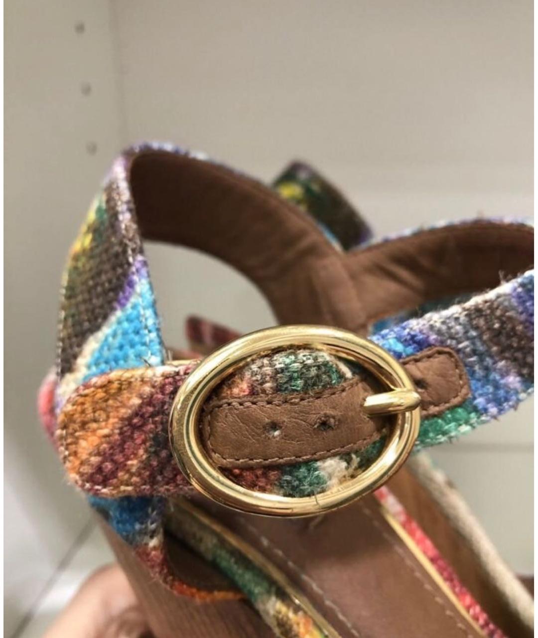 DOLCE&GABBANA Мульти текстильные босоножки, фото 5